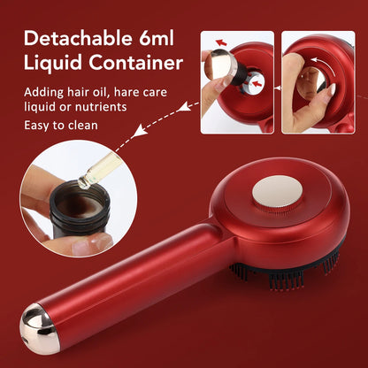 Elektrisk hårbottenmassagekam Hårväxtterapi Mikroström Rött och Blått Ljus Anti-Håravfallsbehandling Oljeapplikator